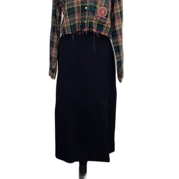 SAG HARBOR Vintage 100% Pure Wool Black Straight Pencil Skirt Size 14 - Picture 1 of 10